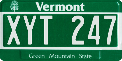 VT license plate XYT247