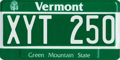 VT license plate XYT250