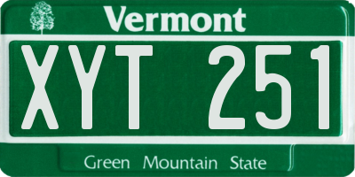 VT license plate XYT251
