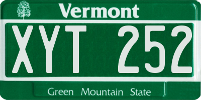 VT license plate XYT252