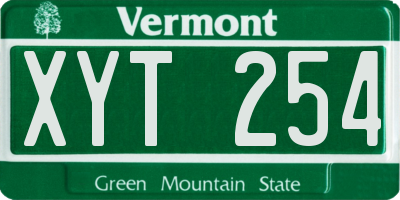VT license plate XYT254