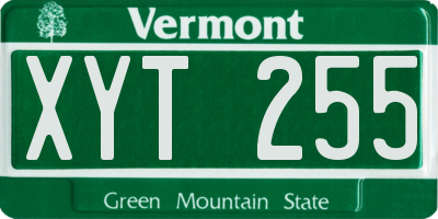 VT license plate XYT255