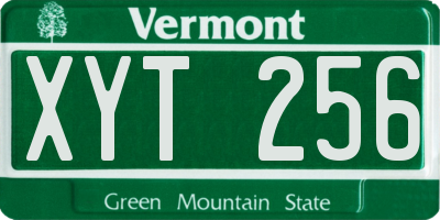 VT license plate XYT256