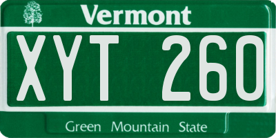 VT license plate XYT260