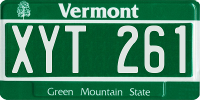VT license plate XYT261