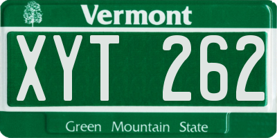 VT license plate XYT262
