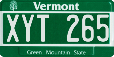 VT license plate XYT265