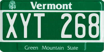 VT license plate XYT268