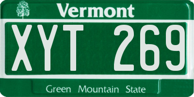 VT license plate XYT269