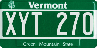 VT license plate XYT270
