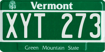VT license plate XYT273