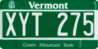 VT license plate XYT275