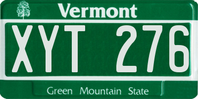 VT license plate XYT276