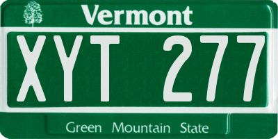 VT license plate XYT277