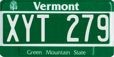 VT license plate XYT279