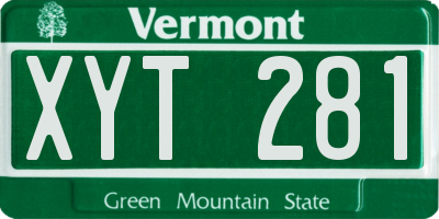VT license plate XYT281