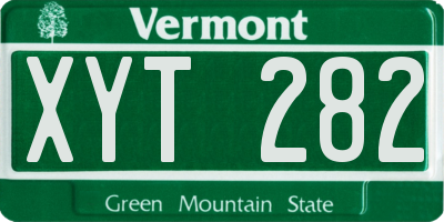 VT license plate XYT282