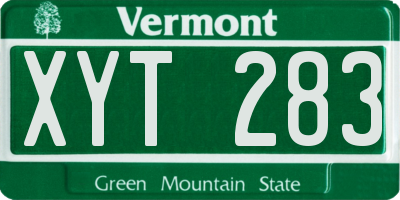 VT license plate XYT283