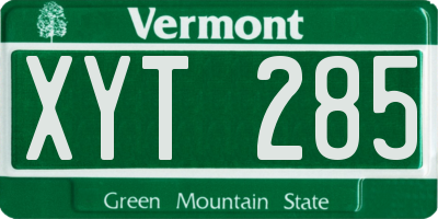 VT license plate XYT285