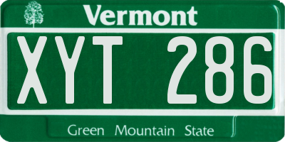 VT license plate XYT286