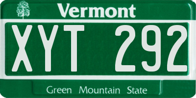 VT license plate XYT292