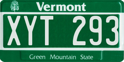 VT license plate XYT293