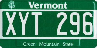 VT license plate XYT296