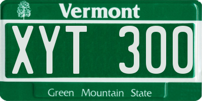 VT license plate XYT300
