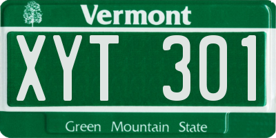 VT license plate XYT301