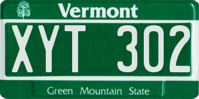 VT license plate XYT302