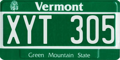 VT license plate XYT305