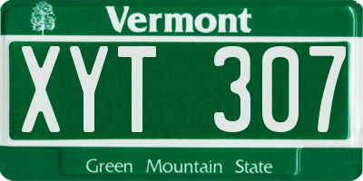 VT license plate XYT307
