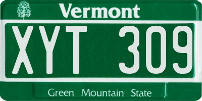 VT license plate XYT309