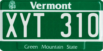 VT license plate XYT310