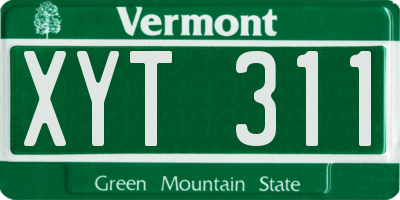 VT license plate XYT311