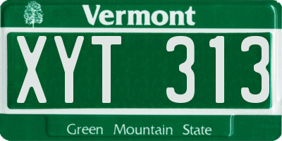 VT license plate XYT313