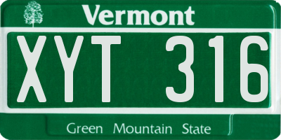 VT license plate XYT316