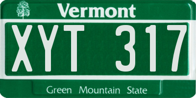 VT license plate XYT317