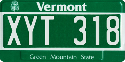 VT license plate XYT318