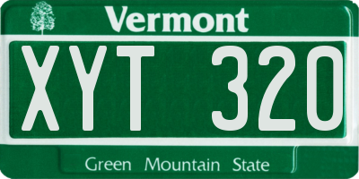 VT license plate XYT320