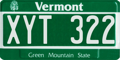 VT license plate XYT322