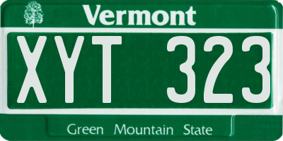 VT license plate XYT323