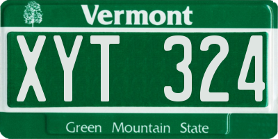 VT license plate XYT324
