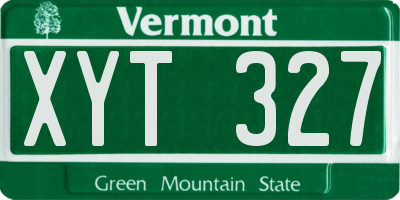 VT license plate XYT327