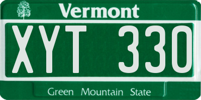 VT license plate XYT330