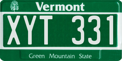VT license plate XYT331