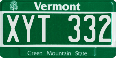 VT license plate XYT332