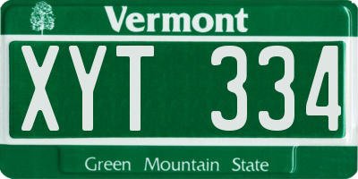 VT license plate XYT334