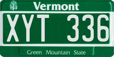 VT license plate XYT336