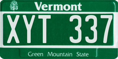 VT license plate XYT337